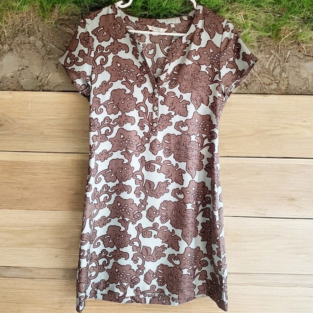 Boden Dress Womens Multicolor 6 Silk Mini Zippered Vneckline Chic Fitted Classic